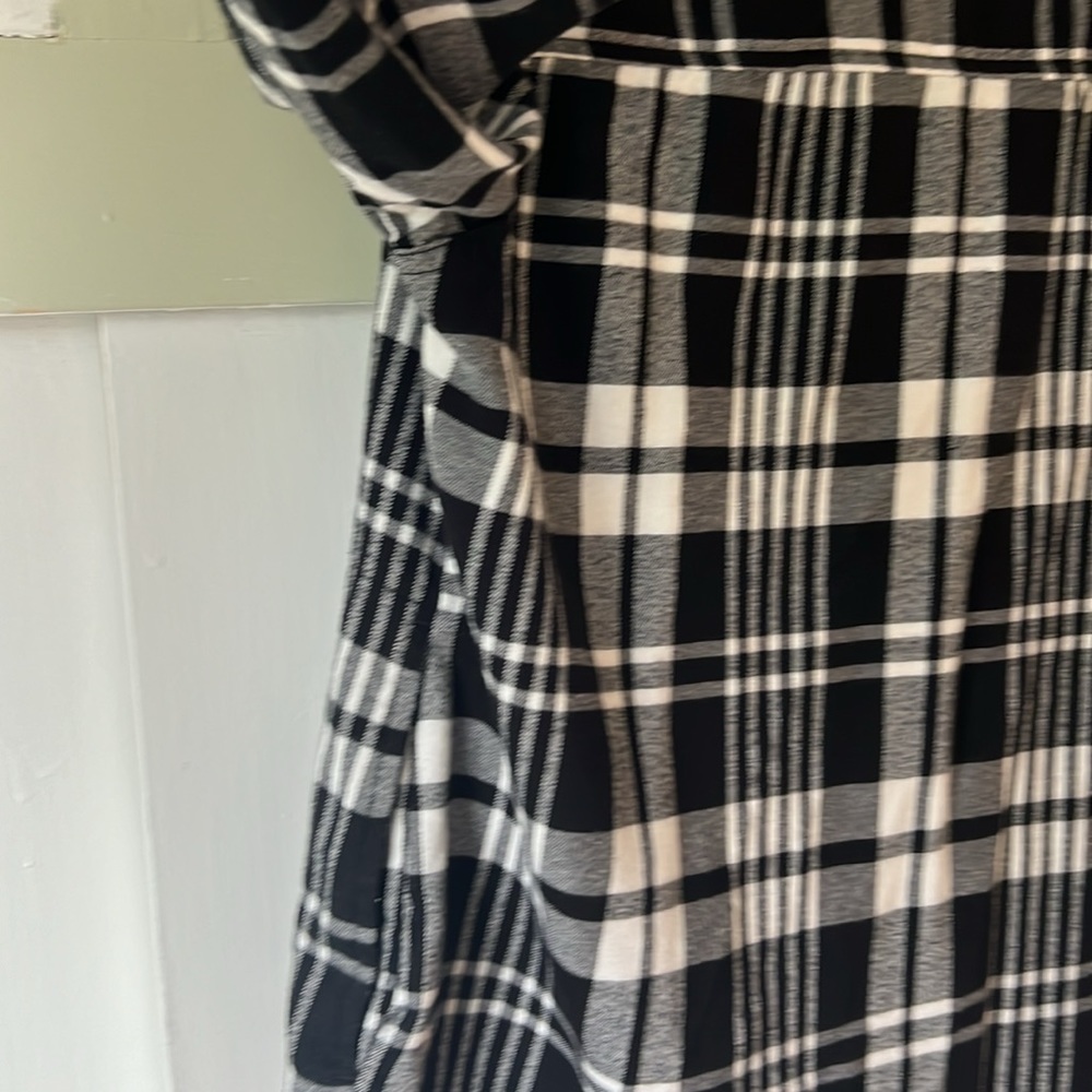Jach's Girlfriend Plaid Soft Flannel Warm Shirt Black & White w/ Pockets Medium - Picture 11 of 14